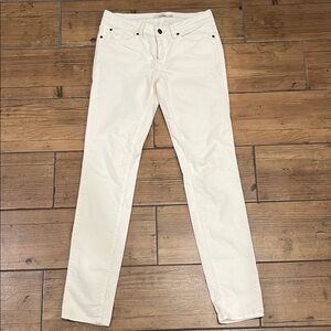 Prana Off White Corduroy Straight Leg Pants